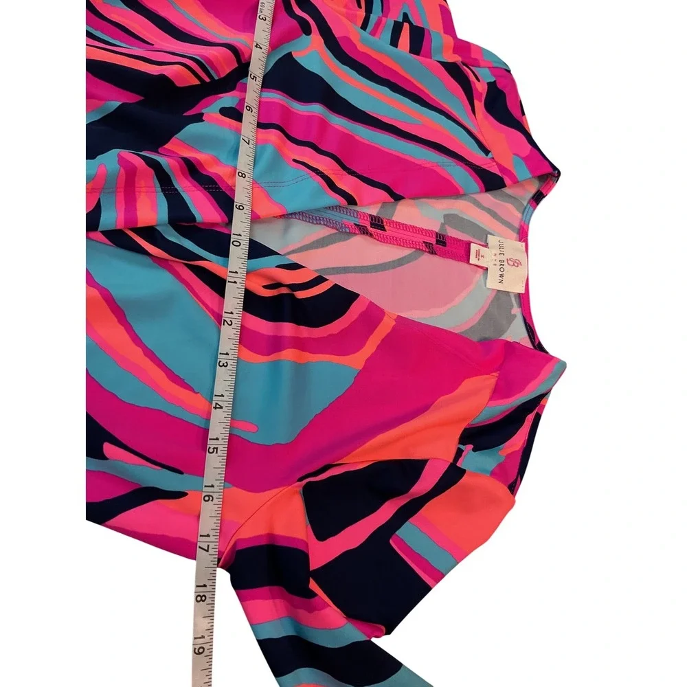 Julie Brown NYC Wrap Geometric Print Pink Blue jumper Romper shorts‎ Small